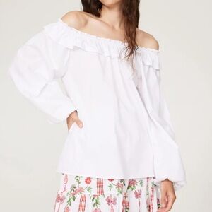 HILL HOUSE Lena ruffle long sleeve top